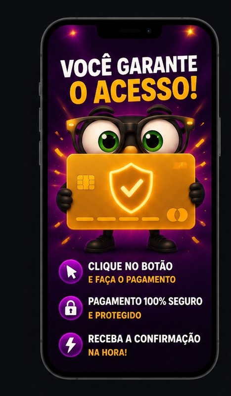 Mockup mostrando 'Você garante o acesso'