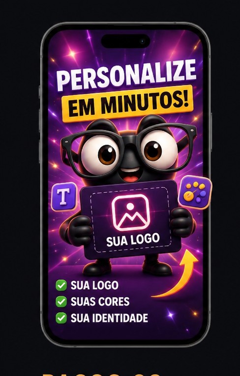 Mockup mostrando 'Personalize em minutos'